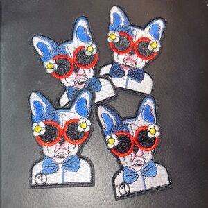 Blue and Red Dog Patches